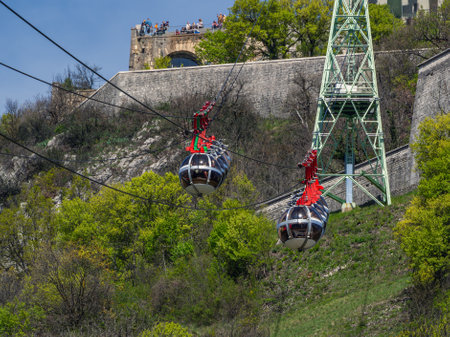 Cable car in Budapest, Hungary