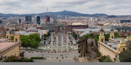 Panoramic view of the city of Barcelona, Spain