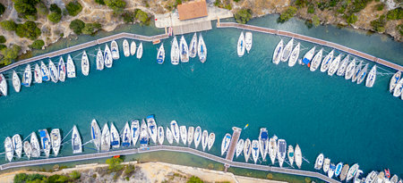 Aerial View of the Picturesque Calanque de Port-Miou Marina near Cassis, France â€“ A Hidden...