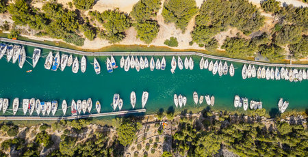 Aerial View of the Picturesque Calanque de Port-Miou Marina near Cassis, France â€“ A Hidden...