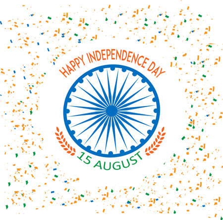 Happy Independence Day of India : 15 August Freedom Day Greeting card