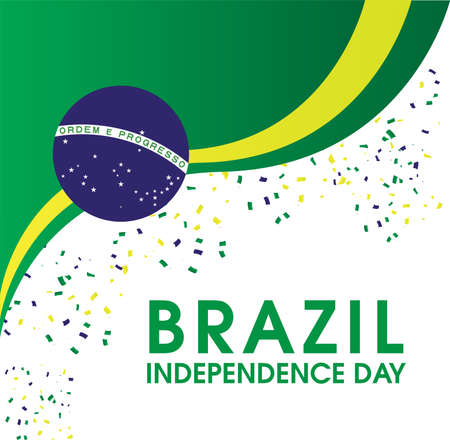 Brazil Independence Day : 7 September National Dayのイラスト素材
