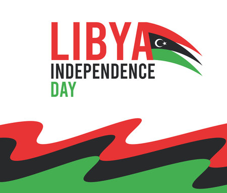 Libya Independence day with flag 24 December wallpaperのイラスト素材