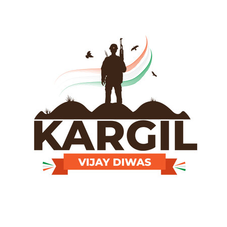 kargil vijay diwas, india war vijay diwas of indiaのイラスト素材