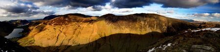 view of lakes from Buttermere, Lake Districtの写真素材