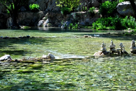 beautiful, clear pools fed by fresh waterfalls near Benidormの写真素材