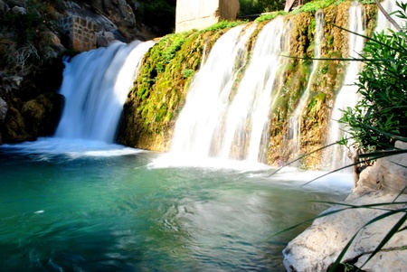 beautiful, clear pools fed by fresh waterfalls near Benidormの写真素材