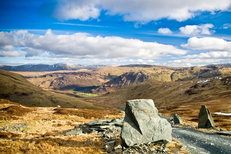 mountain view from Buttermere, lake districtの写真素材