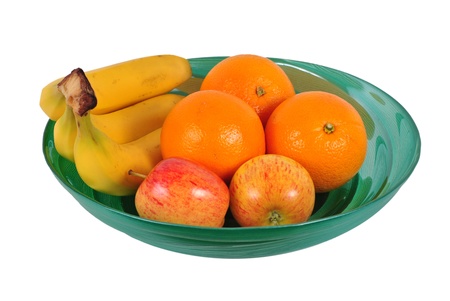 bowl with fruit, white backgroundの写真素材