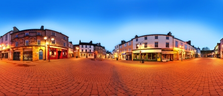 chilly early spring panoramic of kendal in the eveningのeditorial素材