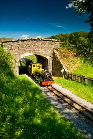 perkins steam train exits bridgeの写真素材