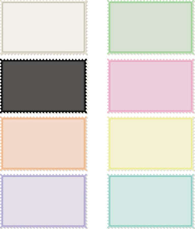 set of frames of retro stamps in different colorsのイラスト素材