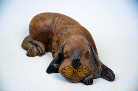 Wooden dogの写真素材
