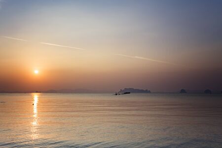 Beautiful sunset at the beachの写真素材