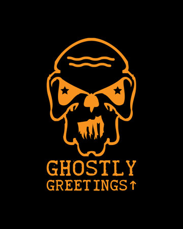 Ghostly greetings.  typography poster design. Premium Vector.のイラスト素材