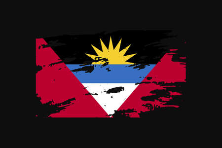 Grunge Style Flag of the Antigua and Barbuda. It will be used t-shirt graphics, print, poster and Background.のイラスト素材