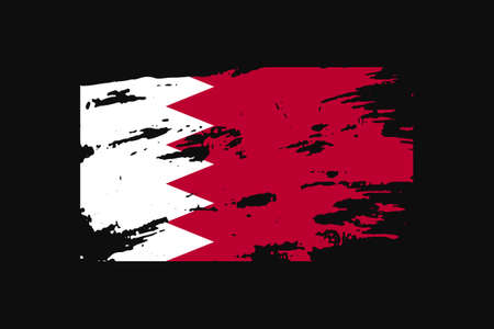 Grunge Style Flag of the Bahrain. It will be used t-shirt graphics, print, poster and Background.のイラスト素材