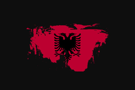 Grunge Style Flag of the Albania. It will be used t-shirt graphics, print, poster and Background.のイラスト素材