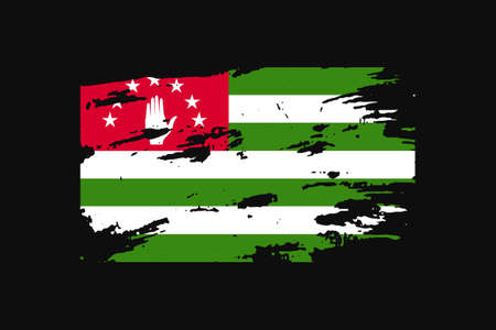 Grunge Style Flag of the Abkhazia. It will be used t-shirt graphics, print, poster and Background.のイラスト素材