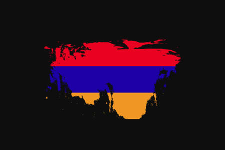 Grunge Style Flag of the Armenia. It will be used t-shirt graphics, print, poster and Background.のイラスト素材