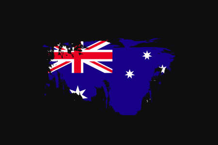 Grunge Style Flag of the Australia. It will be used t-shirt graphics, print, poster and Background.のイラスト素材