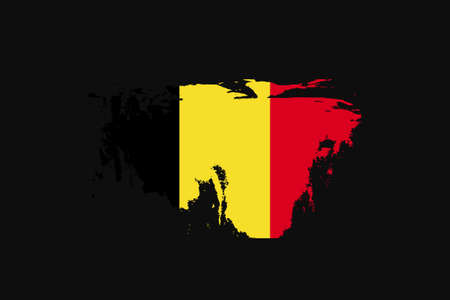 Grunge Style Flag of the Belgium. It will be used t-shirt graphics, print, poster and Background.のイラスト素材