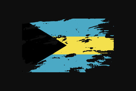 Grunge Style Flag of the Bahamas. It will be used t-shirt graphics, print, poster and Background.のイラスト素材