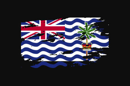 Grunge Style Flag of the British Indian Ocean Territory. It will be used t-shirt graphics, print, poster and Background.のイラスト素材