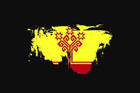 Grunge Style Flag of the Chuvashia. It will be used t-shirt graphics, print, poster and Background.のイラスト素材