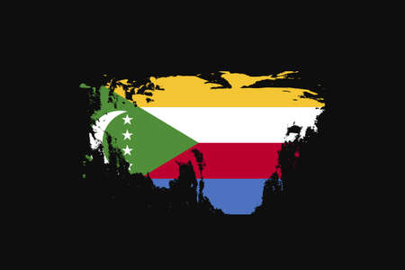 Grunge Style Flag of the Comoros. It will be used t-shirt graphics, print, poster and Background.のイラスト素材