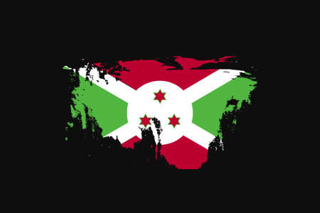 Grunge Style Flag of the Burundi. It will be used t-shirt graphics, print, poster and Background.のイラスト素材