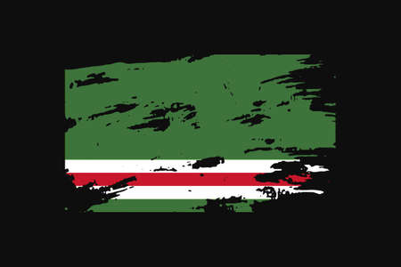 Grunge Style Flag of the Chechen Republic of Lchkeria. It will be used t-shirt graphics, print, poster and Background.のイラスト素材