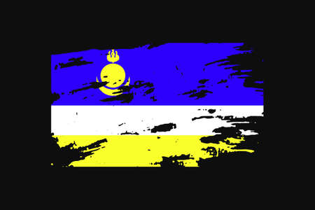 Grunge Style Flag of the Buryatia. It will be used t-shirt graphics, print, poster and Background.のイラスト素材