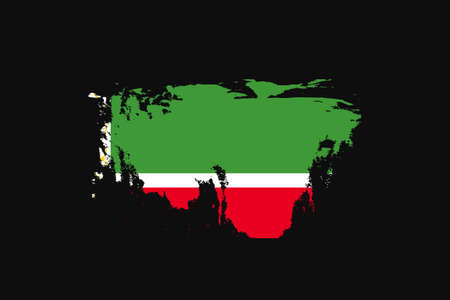 Grunge Style Flag of the Chechen Republic. It will be used t-shirt graphics, print, poster and Background.のイラスト素材