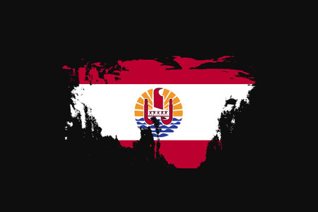 Grunge Style Flag of the French Polynesia. It will be used t-shirt graphics, print, poster and Background.のイラスト素材