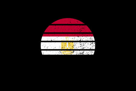 Grunge Style Flag of the Egypt. It will be used t-shirt graphics, print, poster and Background.のイラスト素材