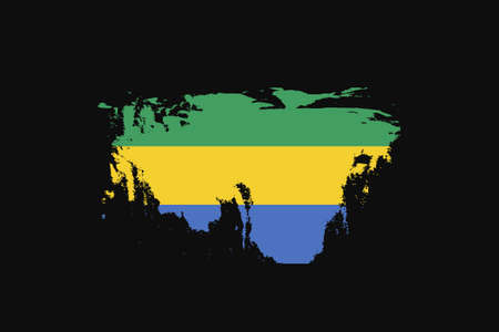 Grunge Style Flag of the Gabon. It will be used t-shirt graphics, print, poster and Background.のイラスト素材