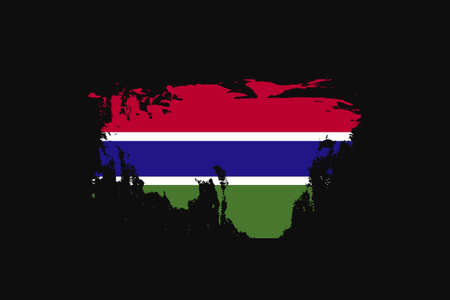 Grunge Style Flag of the Gambia. It will be used t-shirt graphics, print, poster and Background.のイラスト素材