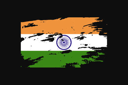 Grunge Style Flag of the India. It will be used t-shirt graphics, print, poster and Background.
