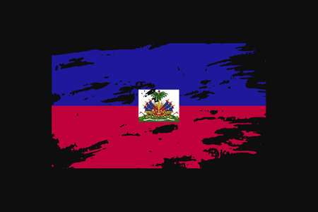 Grunge Style Flag of the Haiti. It will be used t-shirt graphics, print, poster and Background.のイラスト素材