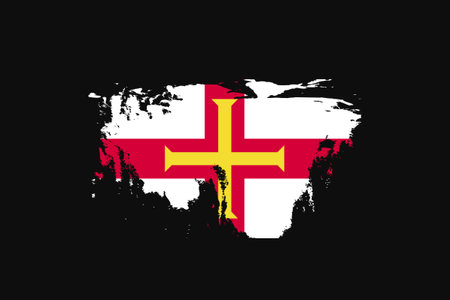 Grunge Style Flag of the Guernsey. It will be used t-shirt graphics, print, poster and Background.のイラスト素材