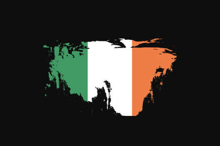 Grunge Style Flag of the Ireland. It will be used t-shirt graphics, print, poster and Background.のイラスト素材