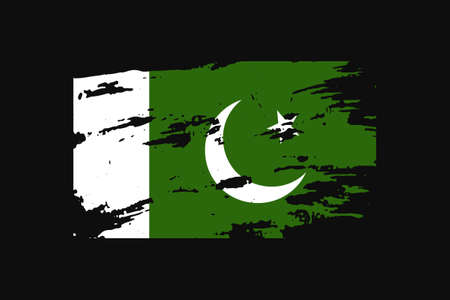Grunge Style Flag of the Pakistan. It will be used t-shirt graphics, print, poster and Background.のイラスト素材
