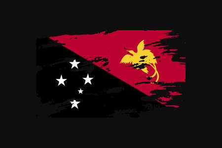 Grunge Style Flag of the Papua New Guinea. It will be used t-shirt graphics, print, poster and Background.のイラスト素材