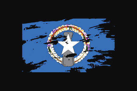 Grunge Style Flag of the Northern Mariana Islands. It will be used t-shirt graphics, print, poster and Background.のイラスト素材