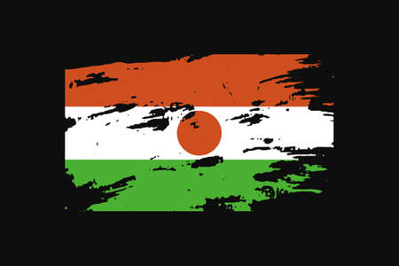 Grunge Style Flag of the Niger. It will be used t-shirt graphics, print, poster and Background.のイラスト素材