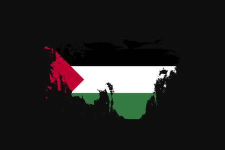 Grunge Style Flag of the Palestine. It will be used t-shirt graphics, print, poster and Background.のイラスト素材