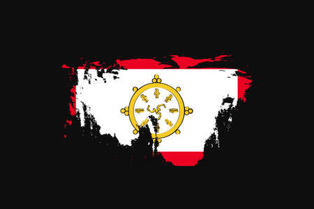 Grunge Style Flag of the Sikkim. It will be used t-shirt graphics, print, poster and Background.のイラスト素材