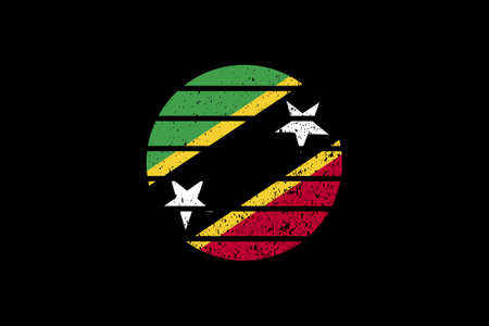 Grunge Style Flag of the Saint Kitts and Nevis. It will be used t-shirt graphics, print, poster and...