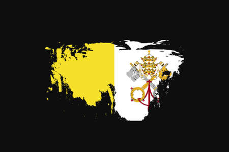 Grunge Style Flag of the Vatican City. It will be used t-shirt graphics, print, poster and Background.のイラスト素材